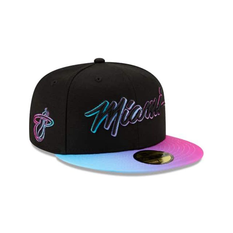 NBA Miami Heat City Edition 59Fifty Fitted (OWS1589) - Black New Era Caps